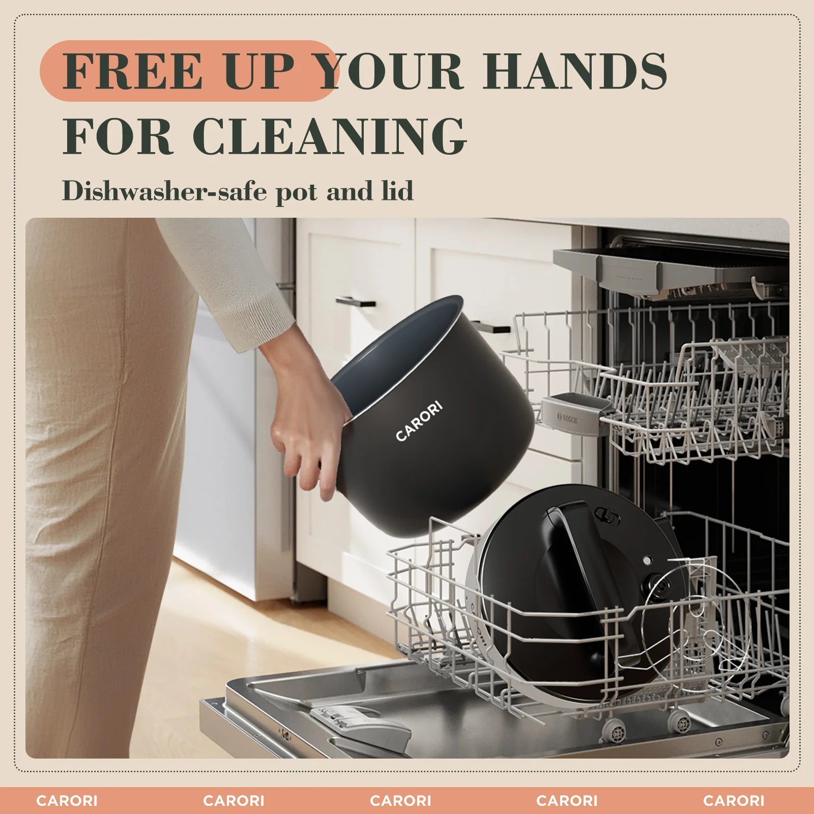 CARORI 12-in-1 Electric Pressure Cooker 6 Quart, Rice Cooker, Steamer, Sauté, Warmer, Includes Free Recipes and Steam Rack