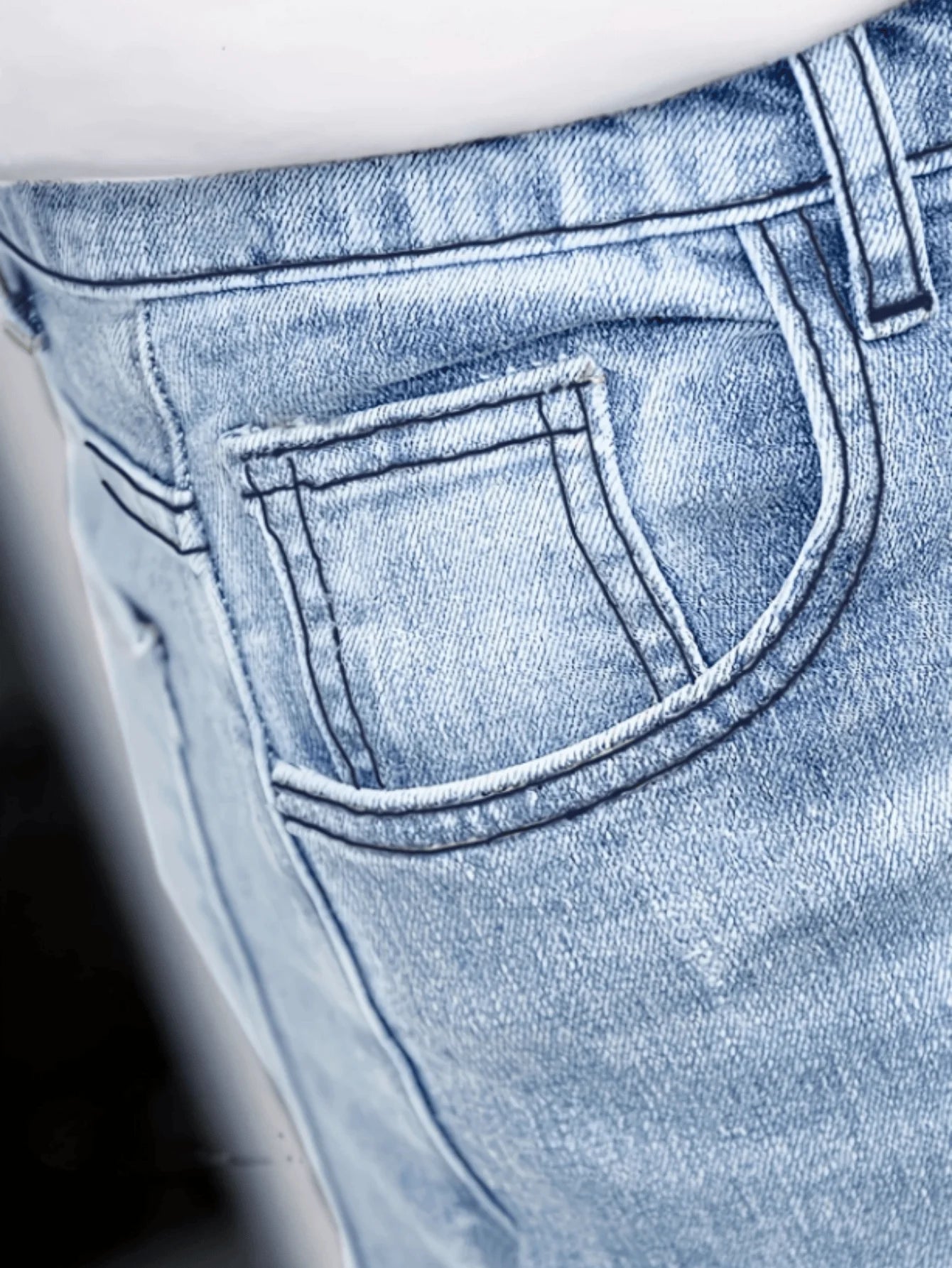 Men's Slim-Fit Stretch Jeans - All-Season Casual Five-Pocket Light Blue | Effortless Comfort for Fall Layers