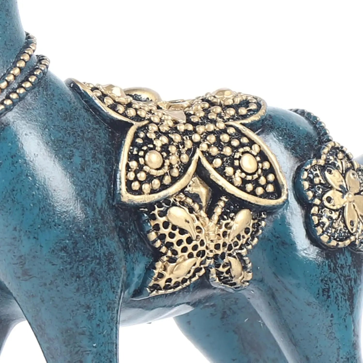 2PCS Blue Christmas Deer Decor-Resin Reindeer Statues (Sitting&Standing),Collectible Figurines for Home Office Tabletop Ornament