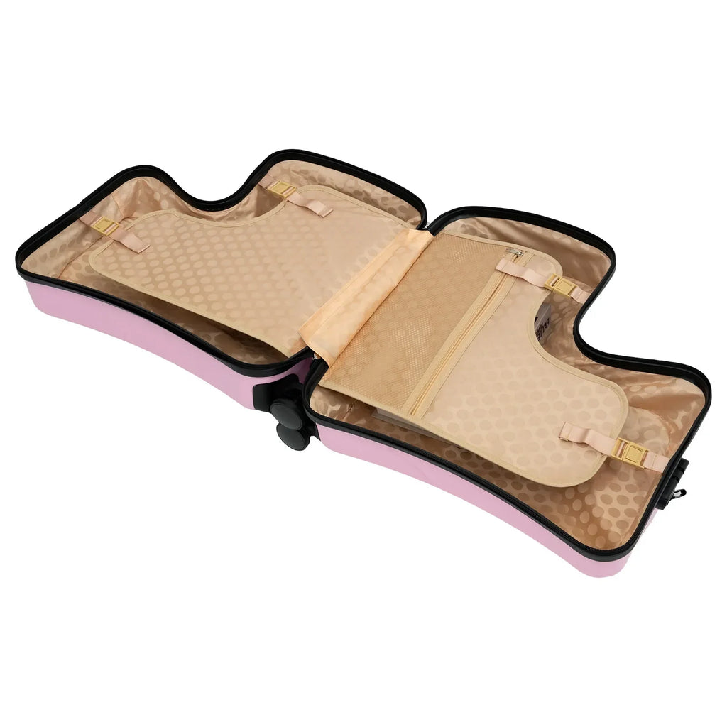 Horse Shaped Pink Luggage Case Kids Ride-On Roll Suitcase Luggage Bags Wheeled Trolley Lugg ≤30kg for Children Aged 3-6