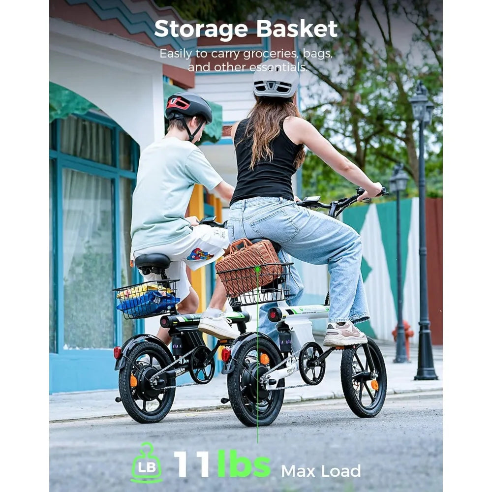 Electric Bike 500W Motor, 20 mph Folding Ebike, Adult Electric Bicycles | with Smart Uphill | 280.8Wh/374.4Wh Battery