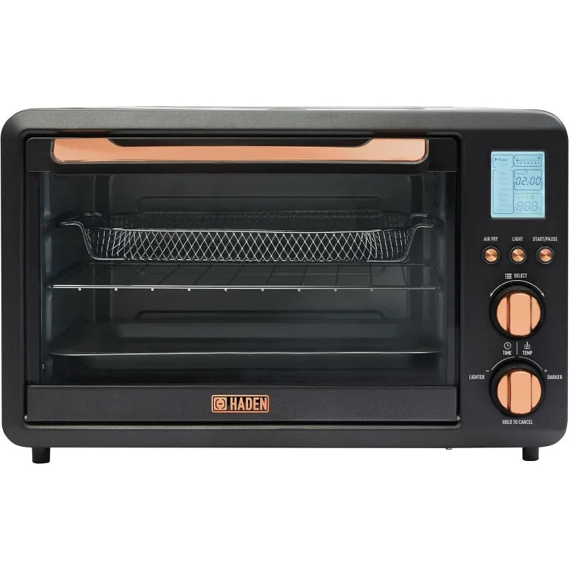 Haden Countertop 6 Slice Toaster Oven Air Fryer Combo for Kitchen, Black/Copper