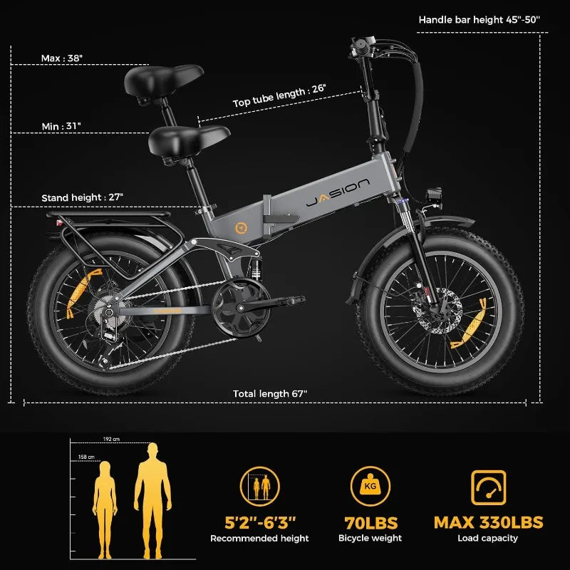 X-Hunter Electric Bike for Adults,1400W Peak Motor 30MPH Max Speed,48V 13AH Removable Battery, Full Suspension System Des