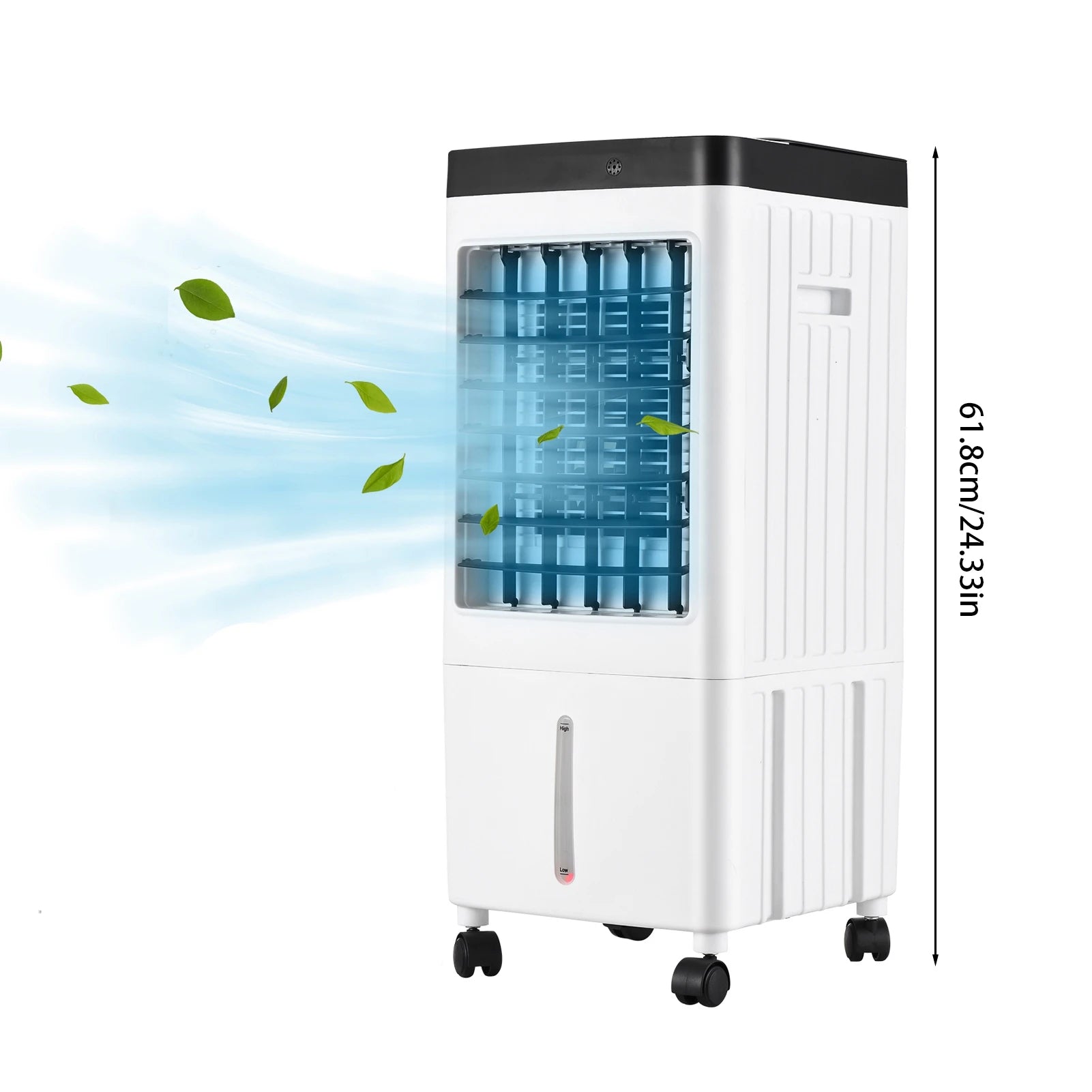 Portable air conditioning fan, evaporative cooler, 3-speed cooling machine with 7-hour timer remote control