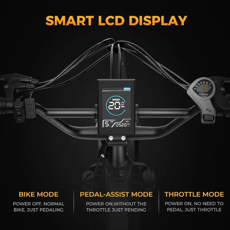 X-Hunter Electric Bike for Adults,1400W Peak Motor 30MPH Max Speed,48V 13AH Removable Battery, Full Suspension System Des