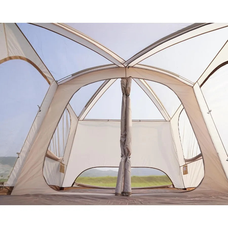 Vidalido 810 Person Camping Tent with 3 Door 2 Room Large Family Cabin Tents Double Layer Waterproof Portable Glamping Tent for