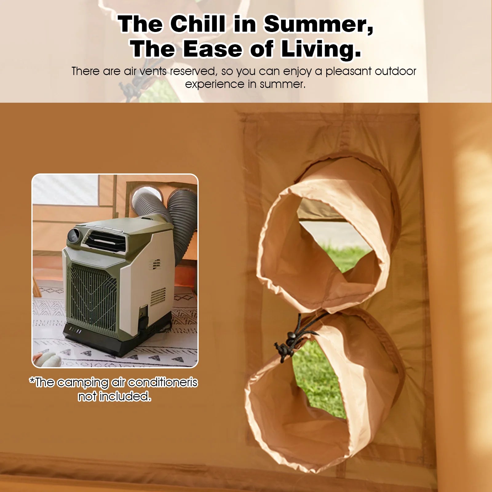 13' x 10' Inflatable Camping Tent for 8-10 Person,4 Season Blow up Tents Waterproof, Air Tent with Chimney Hole AC Port