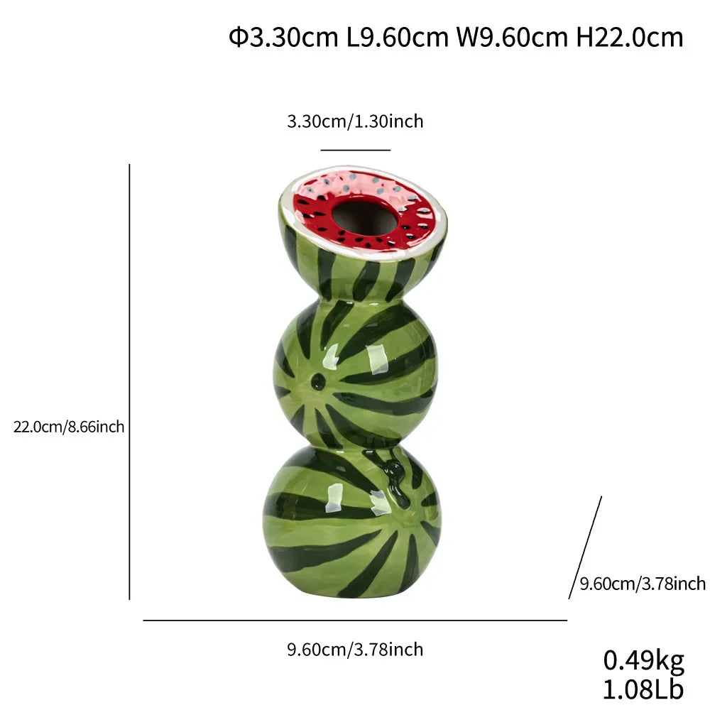 1PCS Overlapping Fruit Vase Nordic Style Three-Tier Ceramic Vase Minimalist for Home Decor Desktop/Living Room Decoration
