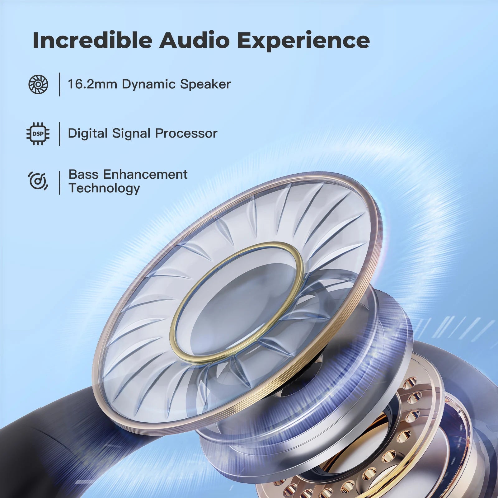 BlitzMax BM-CT2 Open-Back Headphones Bluetooth V5.3 High-Fidelity Audio Noise Reduction Earphones for Running Swimming Sports