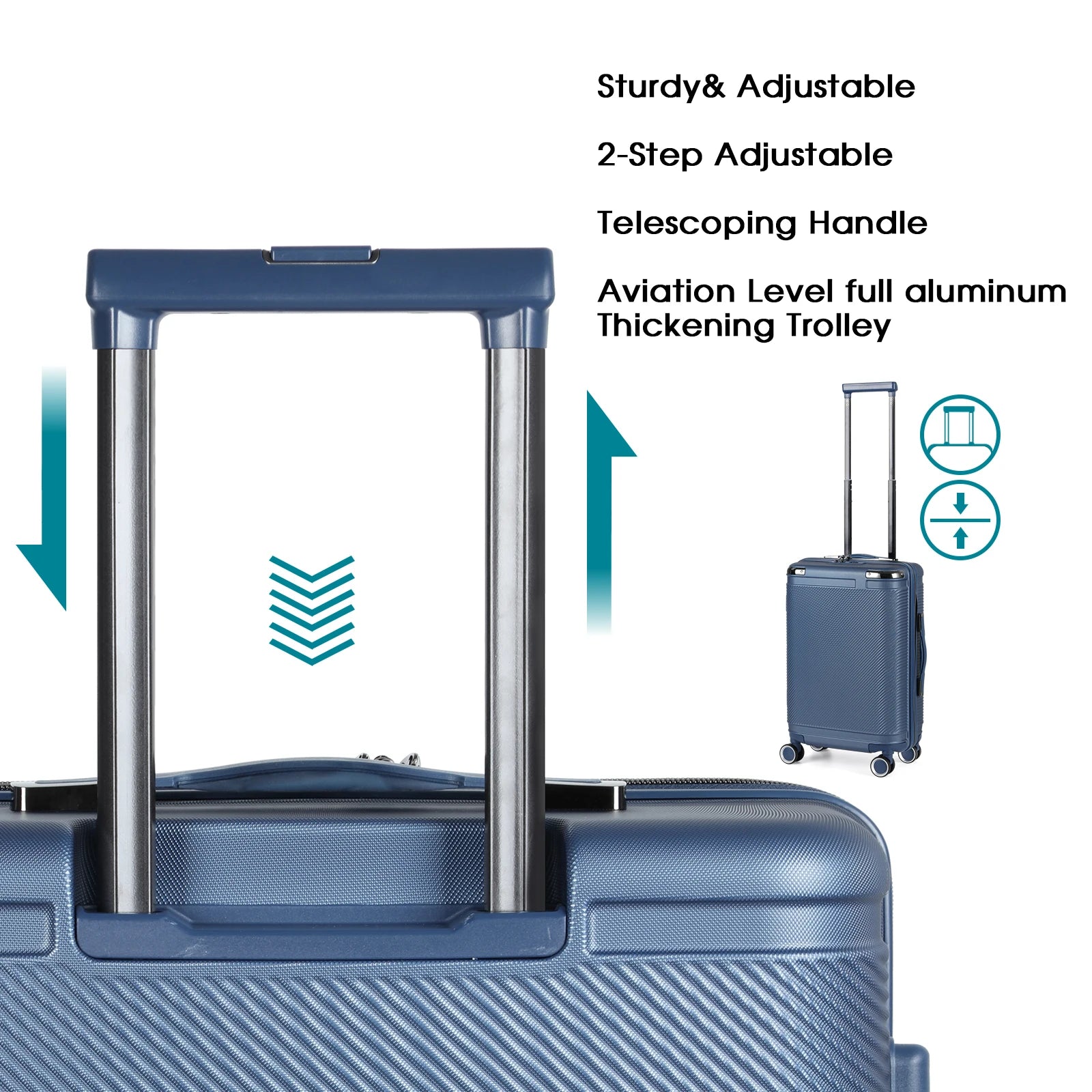 3-Piece PP Hardshell Suitcase Set 20/24/28in - Lightweight Luggage w/360° Spinner Wheels & TSA Lock, Durable Carry-On