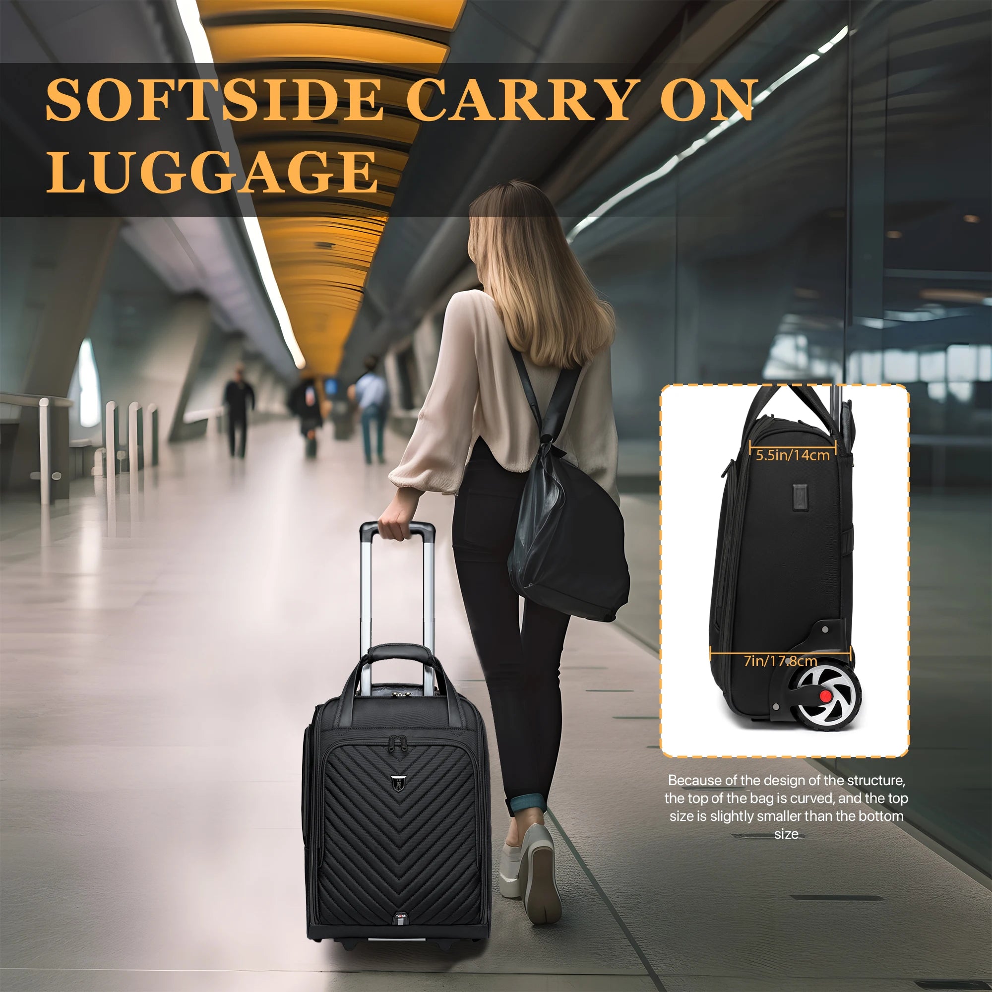 Laptop Bag Business Trolley Bags Carry-On Underseat Airlines Luggage Travel Bag with Wheels Women Men Briefcase for Men Women