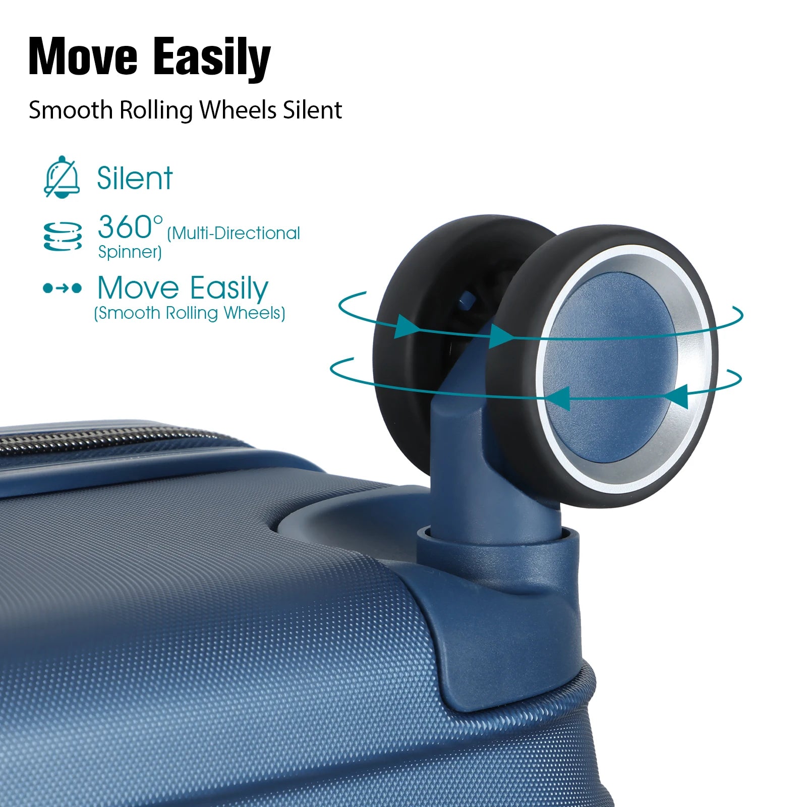 3-Piece PP Hardshell Suitcase Set 20/24/28in - Lightweight Luggage w/360° Spinner Wheels & TSA Lock, Durable Carry-On