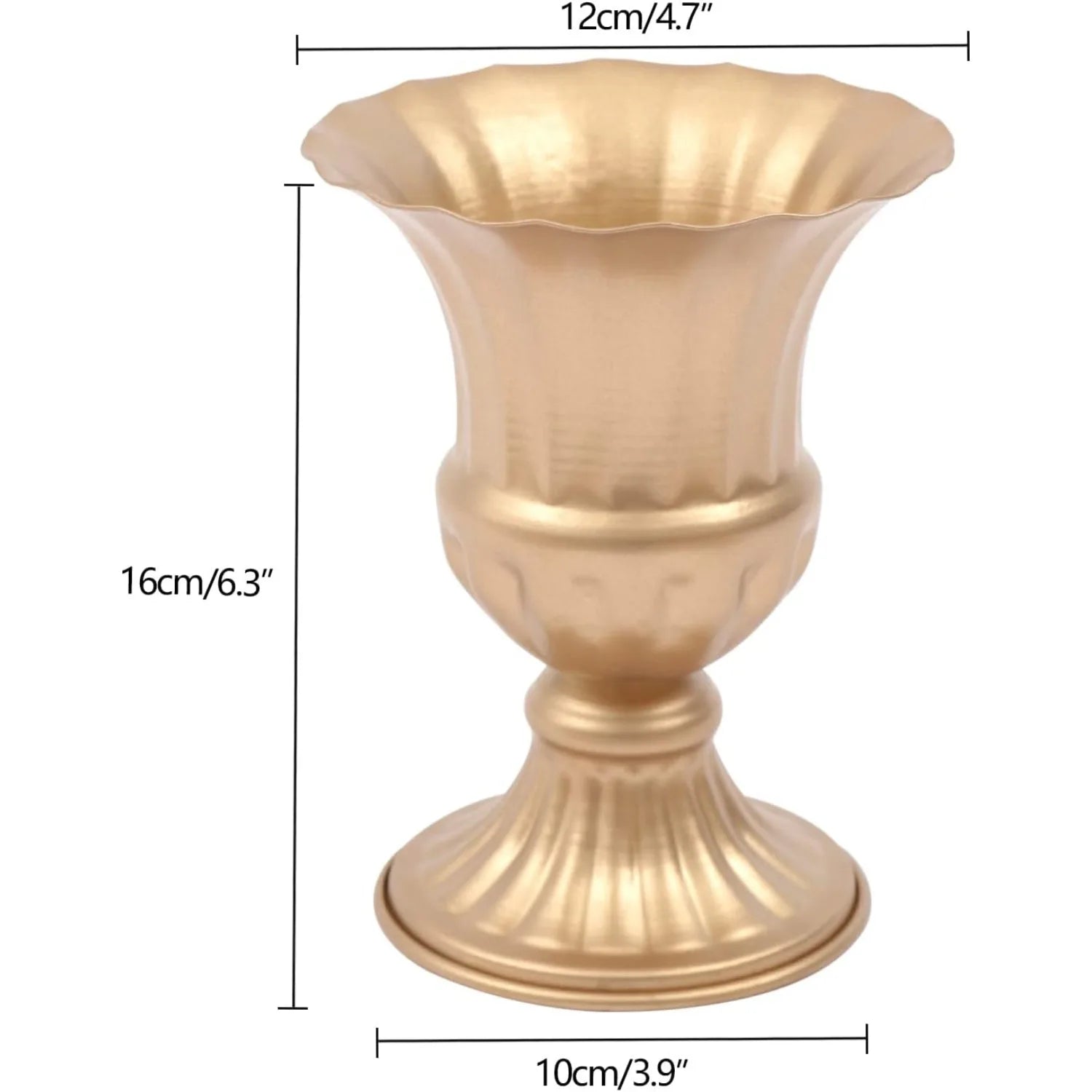 10 Pcs Gold Flower Vases (6.3'' H) - Centrepieces for Wedding Reception Tables, Home Flower Stands for Birthday,Christmas Events