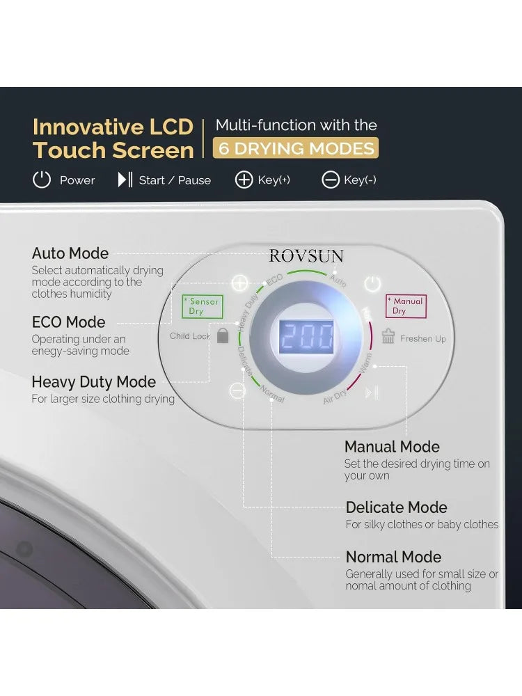 25LBS Full Automatic Washing Machine and 2.6CuFt Portable Clothes Dryer Set, Electric Laundry Washer and Dryer Combo Set