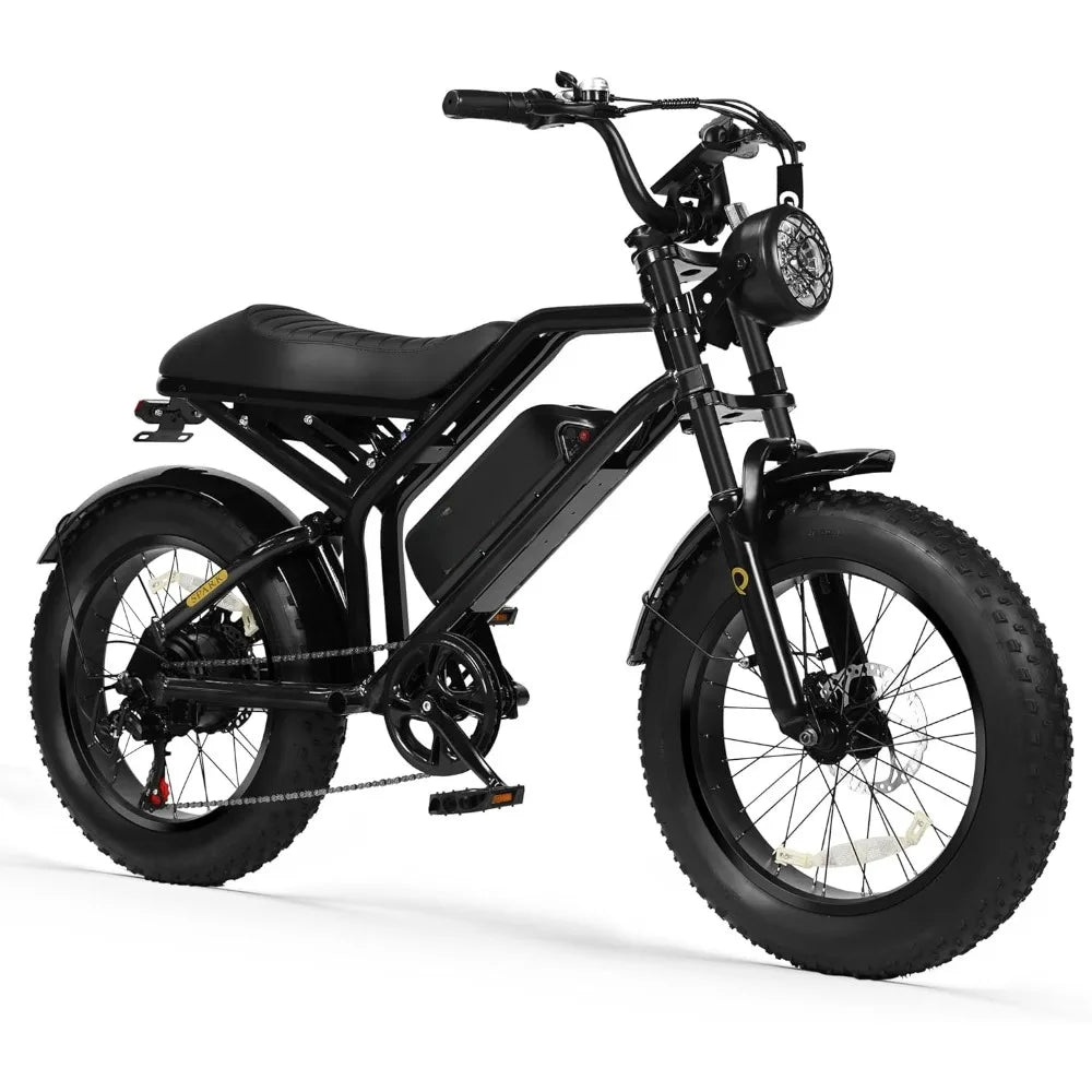 Electric Bike for Adults-1500W Peak Motor 20" Fat Tires 28MPH(Unlock to 35MPH) EBike Moped, 624-1248Wh Removable Battery