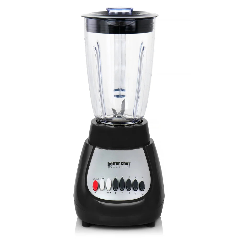 10 Speed 350W Countertop Blender with Plastic Jar Pulse Function Stainless Steel Blade Easy Clean Electric Base Filler Cap