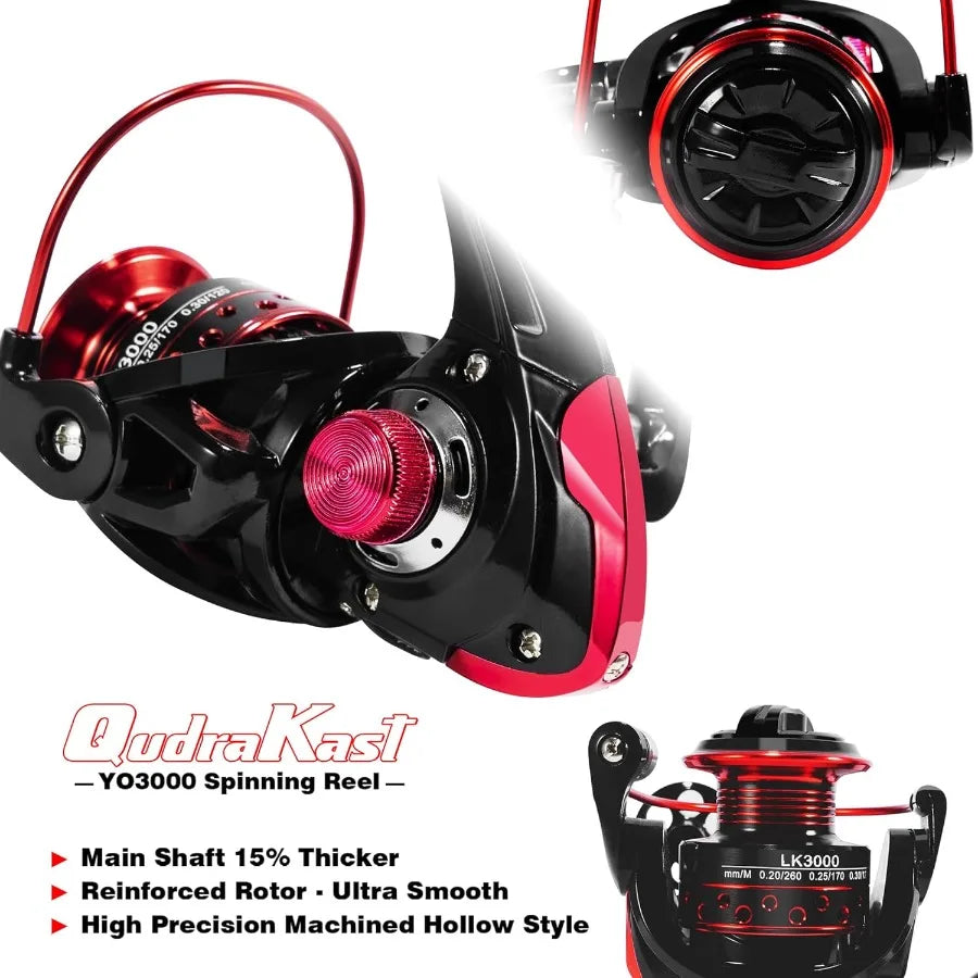 Fishing Rod and Reel Combos with Unique XWarping Painting Design Carbon Fiber Telescopic Fishing Rod with Reel Combo Kit Includ