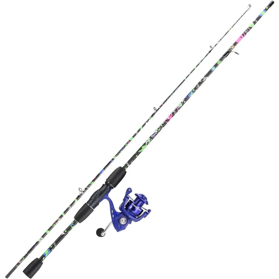 2Piece 6Foot Graphite and Fiberglass Fishing Rod Combo with AntiReverse Spinning Reel for Freshwater and Saltwater Angling Idea