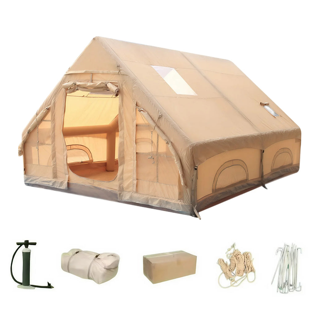 Inflatable House with Skylight Air Glamping Tents Easy Setup Inflatable Camping Tent with Pump for Camping Hiking Fishing ﻿
