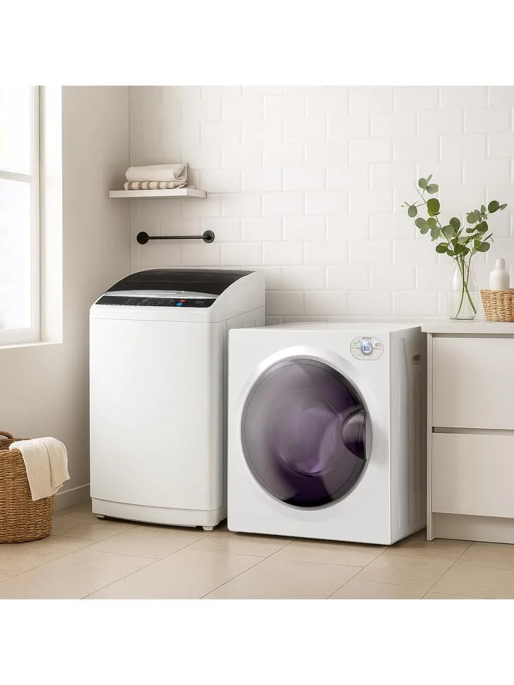 25LBS Full Automatic Washing Machine and 2.6CuFt Portable Clothes Dryer Set, Electric Laundry Washer and Dryer Combo Set
