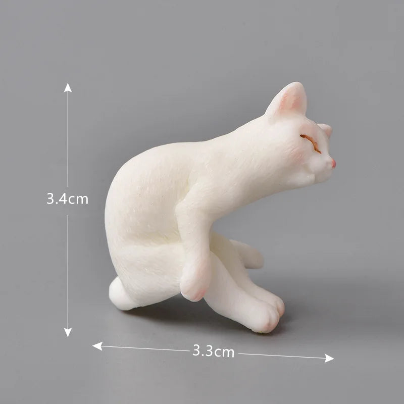 1pc Resin Cats Ornament Kitten Figurine Animal Miniature Fairy Garden Doll House Decoration DIY Micro Landscape Home Decor