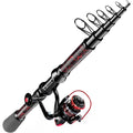 Fishing Rod and Reel Combos with Unique XWarping Painting Design Carbon Fiber Telescopic Fishing Rod with Reel Combo Kit Includ