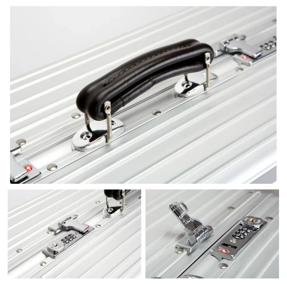 All Aluminum-magnesium Alloy Travel Suitcase High Quality Rolling Luggage 20/24/26/29'' Retro Trolley Case Bag Carry-On Boarding