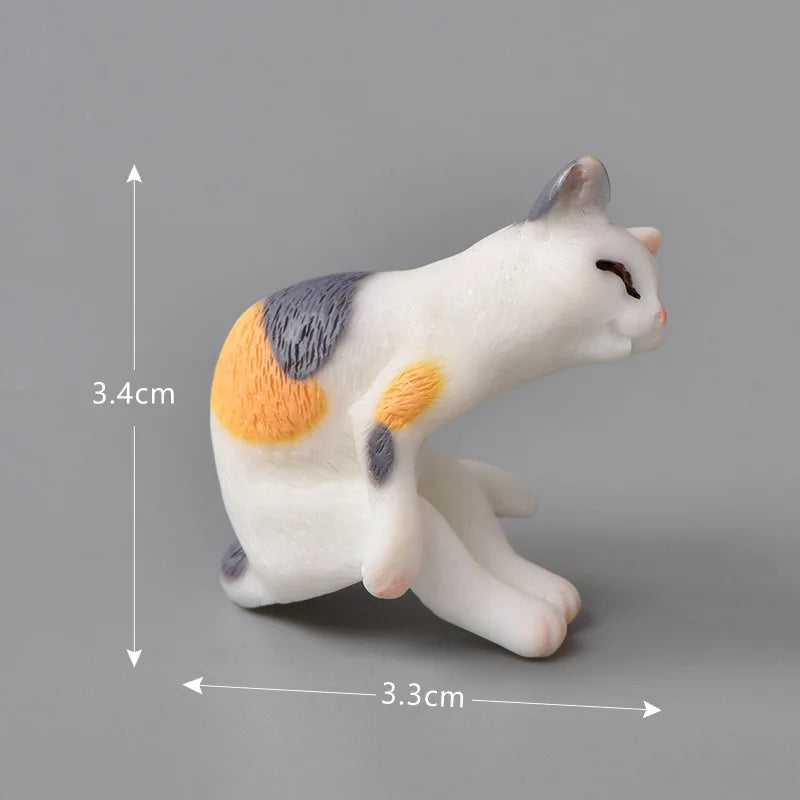 1pc Resin Cats Ornament Kitten Figurine Animal Miniature Fairy Garden Doll House Decoration DIY Micro Landscape Home Decor