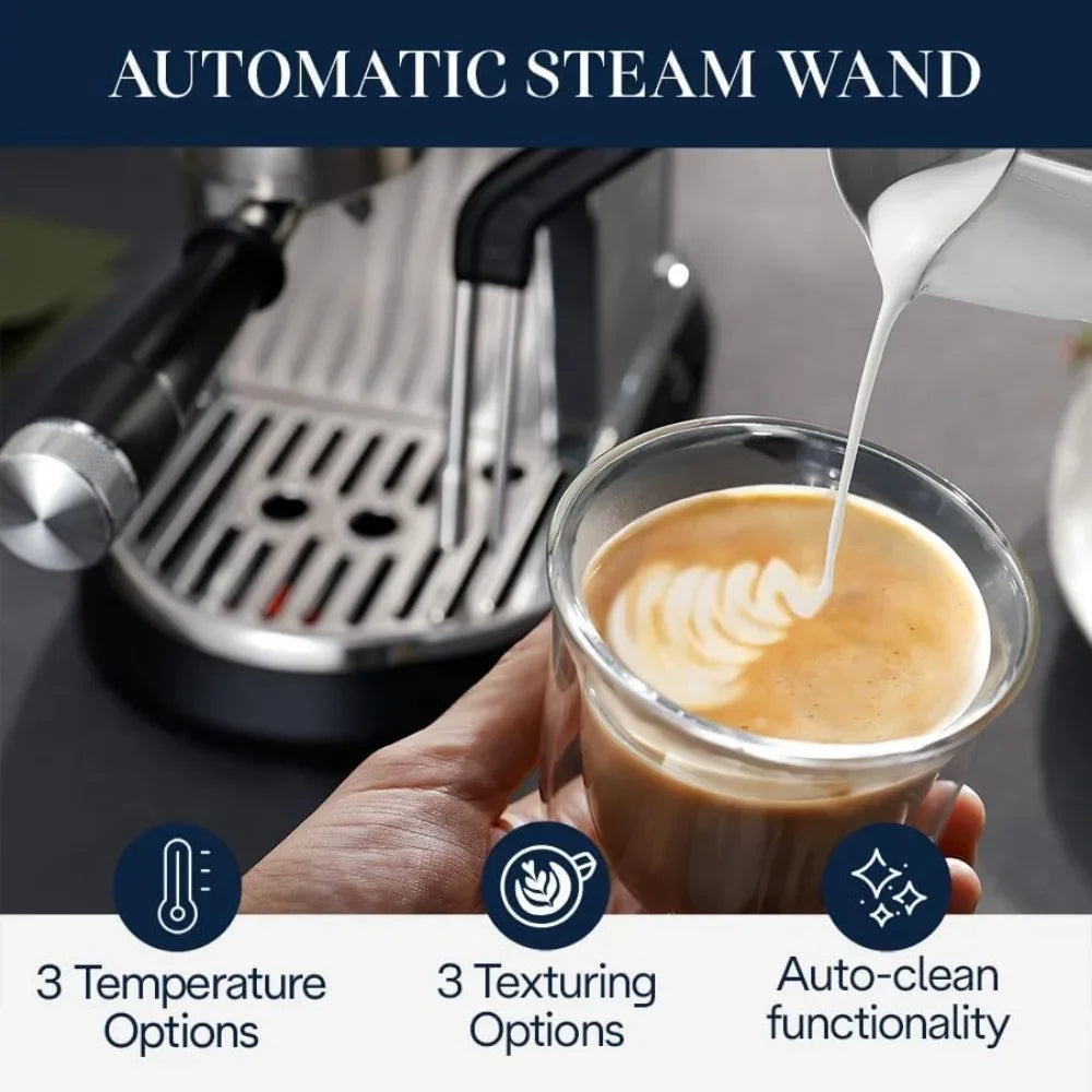 Dedica Maestro Plus Espresso Machine with Automatic Steam Wand, Stainless Steel