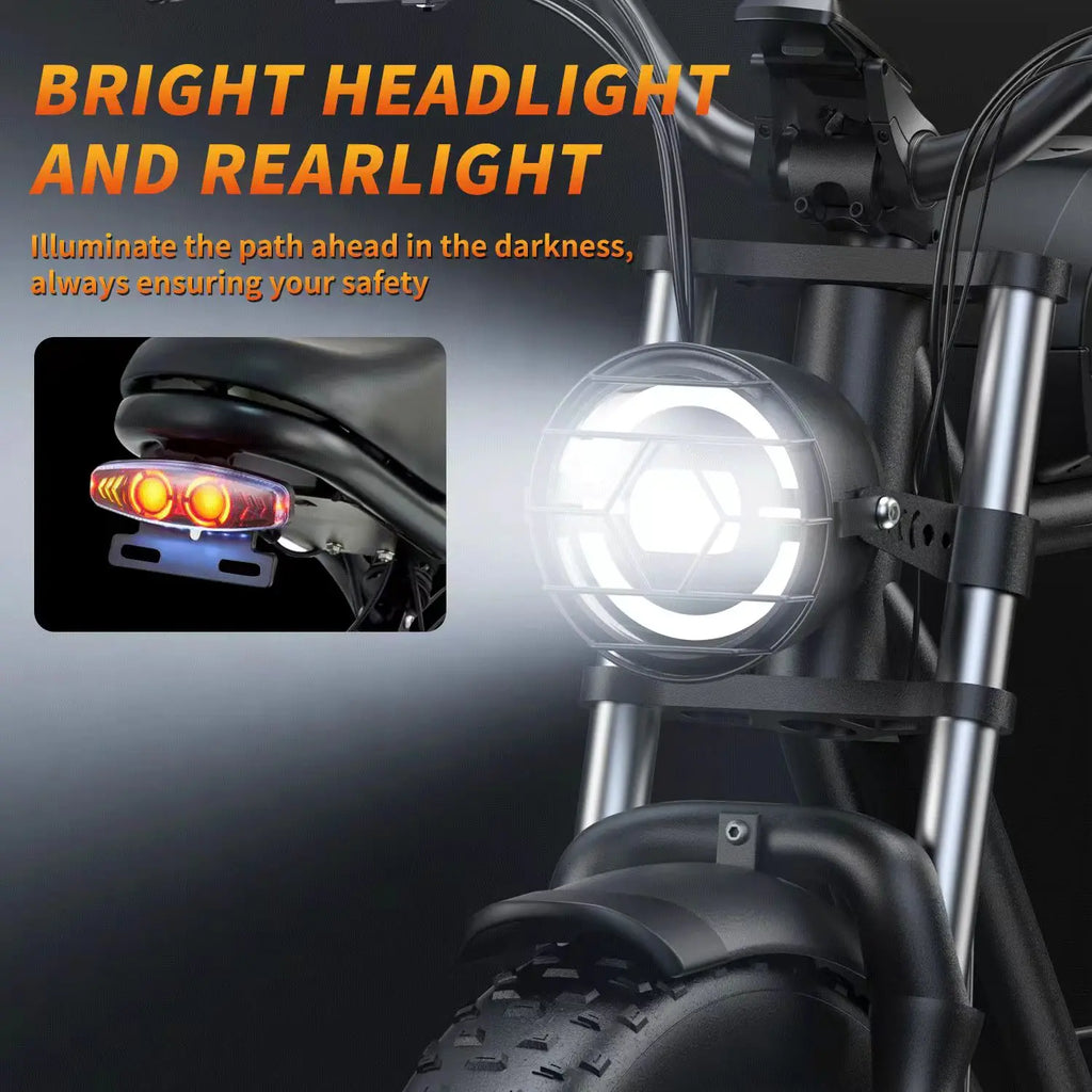 Kickwey K7 Off-Road Electric Bike 1500W Motor 48V20Ah Removable Battery Ebike 20x4 Fat Tire 50-Mile Range Electric bicycle