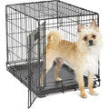 24Inch Portable and Durable Metal Wire Dog Crate with Divider Panel LeakProof Tray and Secure Latches Ideal for Small Breeds Ea