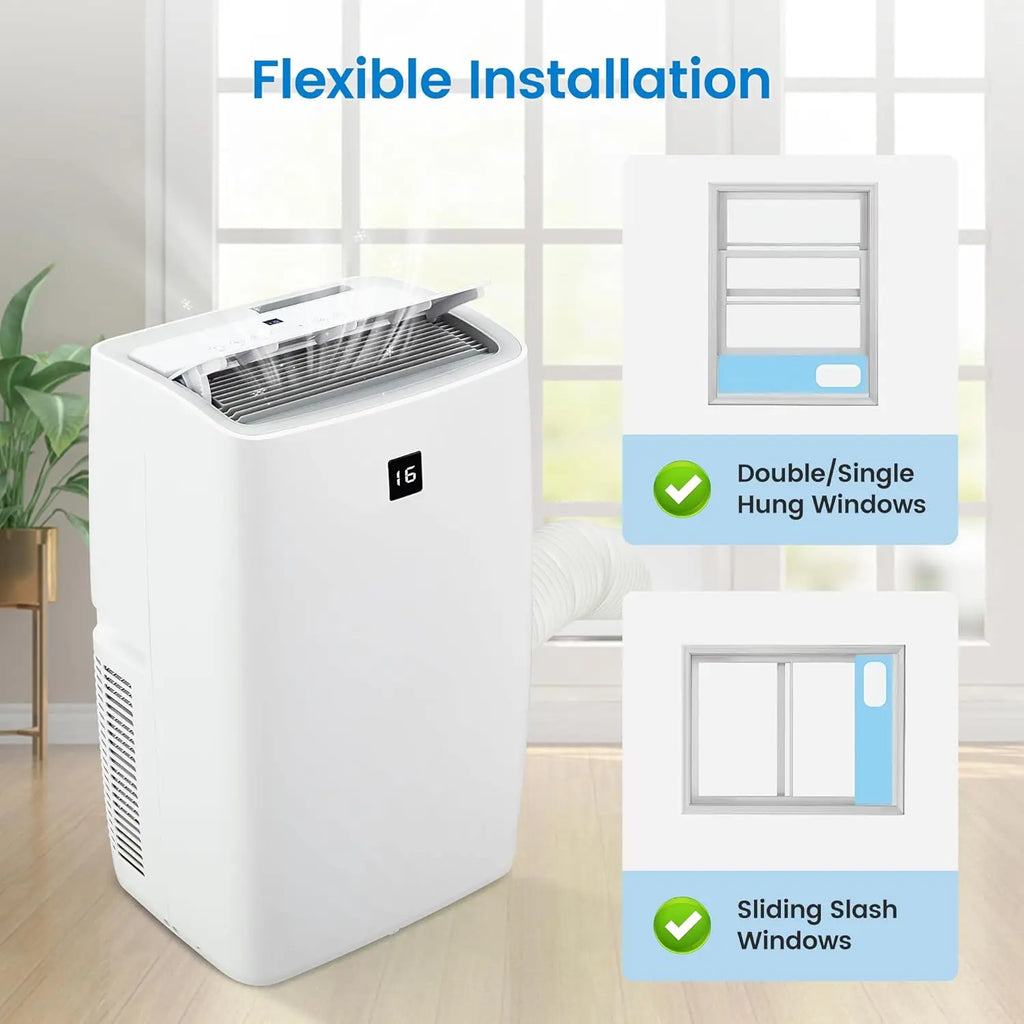 Portable Air Conditioner 12000 BTU, Cooler Dehumidifier Fan with Remote, Window Kit, 24H Timer, 550 Sq. Ft Coverage, White