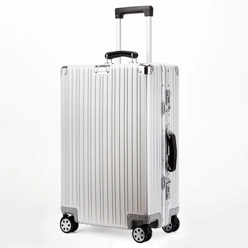 All Aluminum-magnesium Alloy Travel Suitcase High Quality Rolling Luggage 20/24/26/29'' Retro Trolley Case Bag Carry-On Boarding