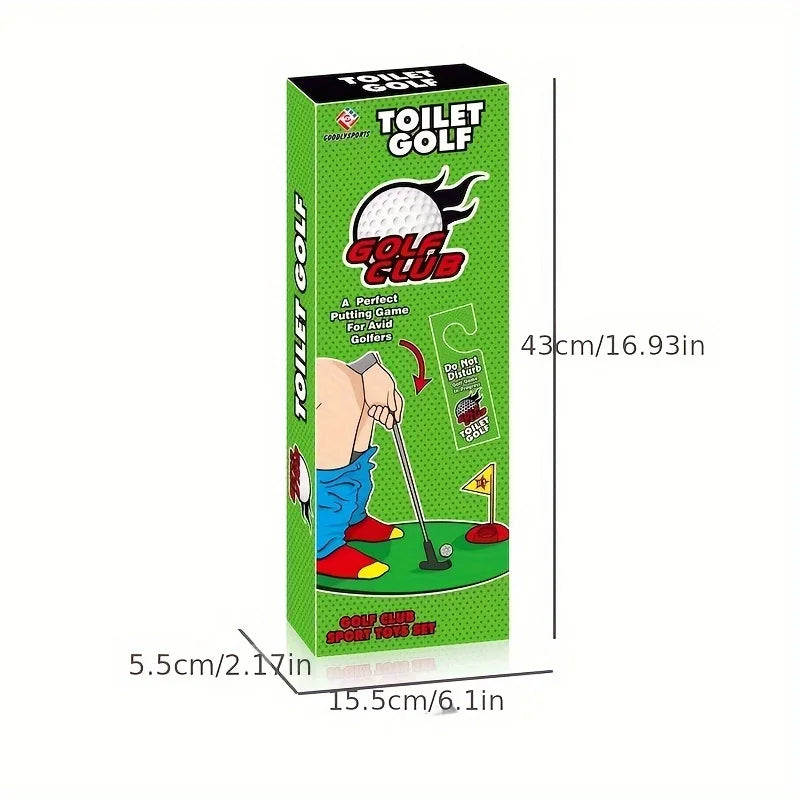 1set Toilet Golf Game Set-Mini Indoor Putting Toy for Family Party Fun Kids Funny Games Birthday Gifts Golf Sports Entertainment