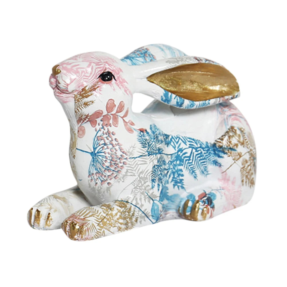 Rabbit Statue Creative Lifelike Rabbit Sculpture Rabbit Decoration Easter Bunny Ornament for Home Office Desktop