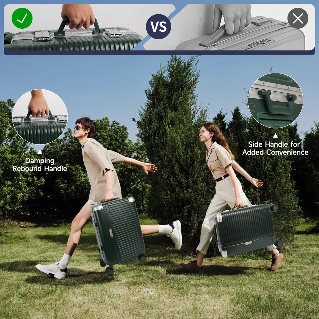 20” Travel Suitcase Men Women Carry-On Luggage Aluminum Frame Trolley Case with Wheels &TSA Lock Hardside 4X Anti-Impact