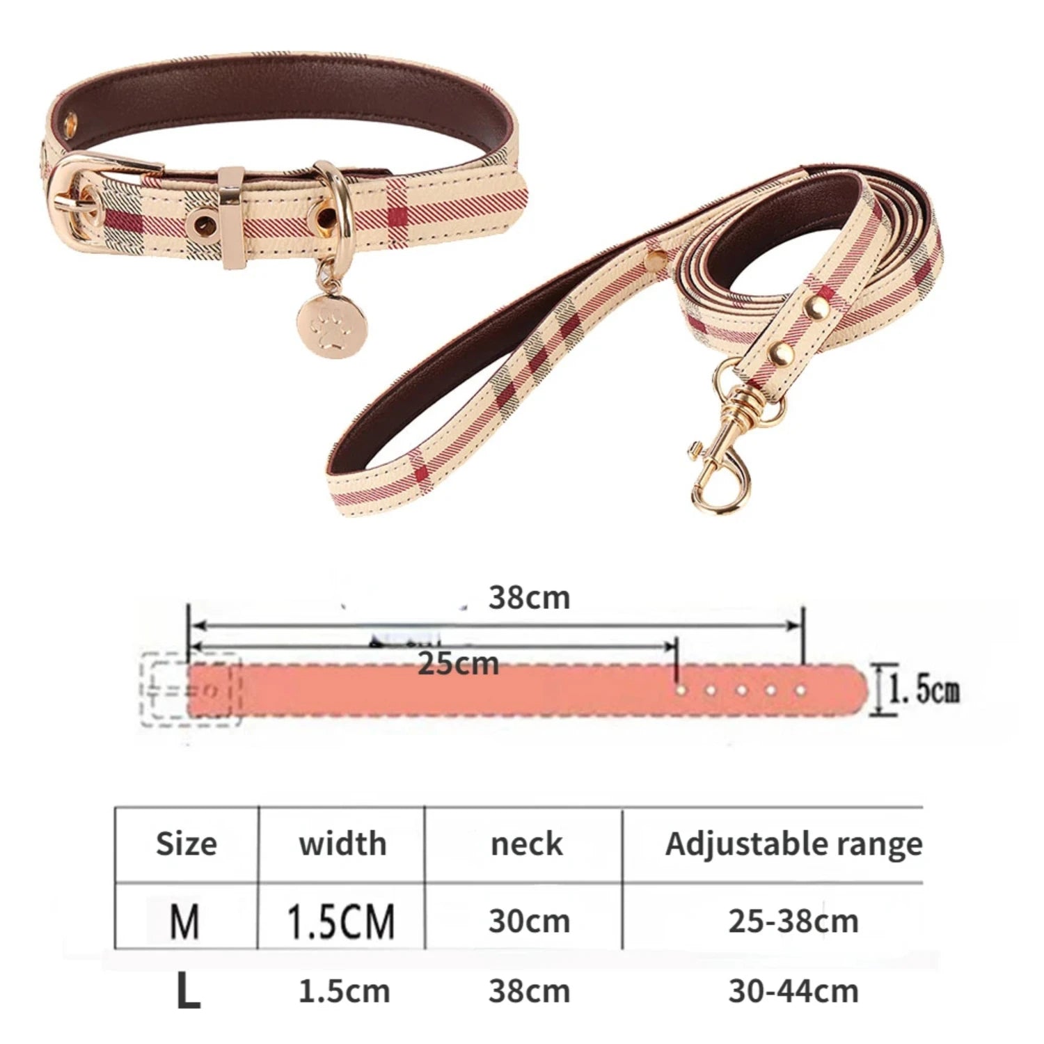 Pet Collar and Leash Set Leather Fashion Adjustable Collars  Dogs Pet Supplies Collars  Medium and Large Dogs Gift  Dog Dog car