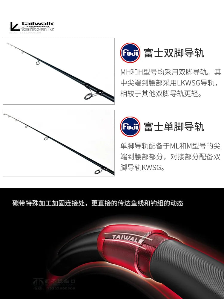 Tailwalk RIZE SHOOTER Sea Fishing Rod Powerful BigTuna Gigger Ocea Rock Fast Spinning Angling Tail Walk Rod for Angling