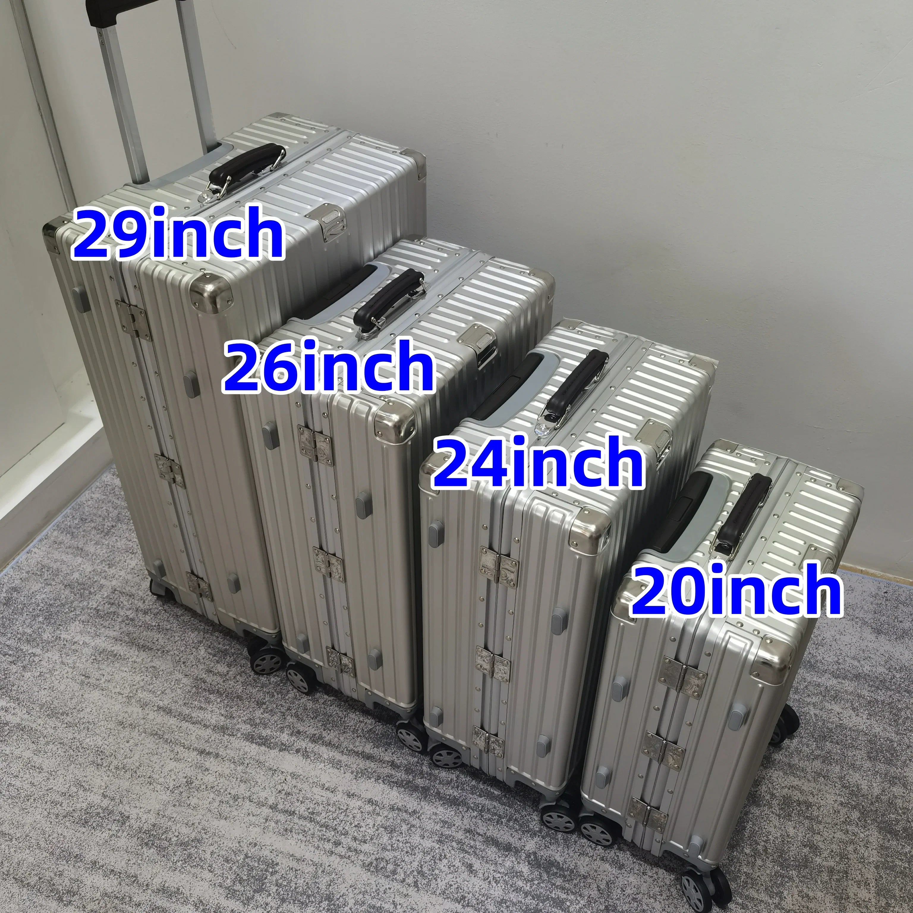 All Aluminum-magnesium Alloy Travel Suitcase High Quality Rolling Luggage 20/24/26/29'' Retro Trolley Case Bag Carry-On Boarding