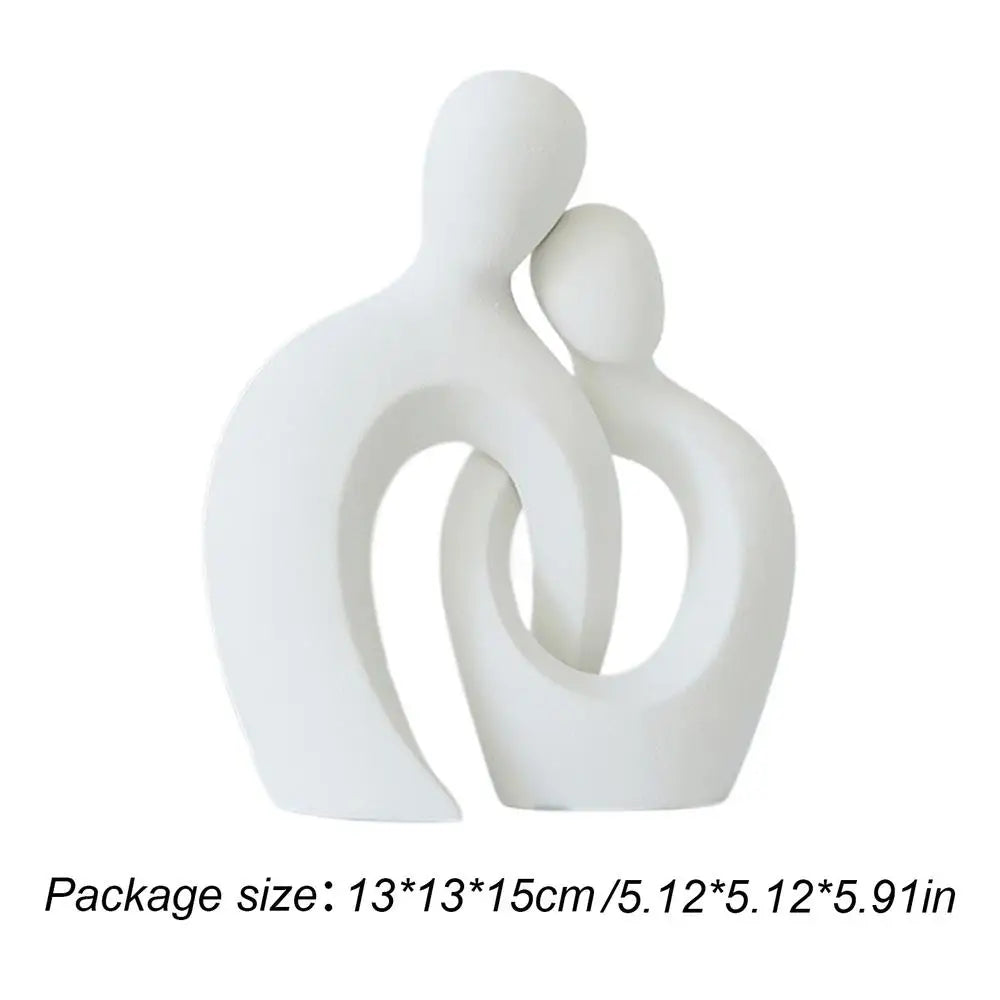 Aesthetic Resin Couple Sculpture Lover Hugging Characters Abstract Art Statue Home Decor for Bedroom Shelf Table Mantel