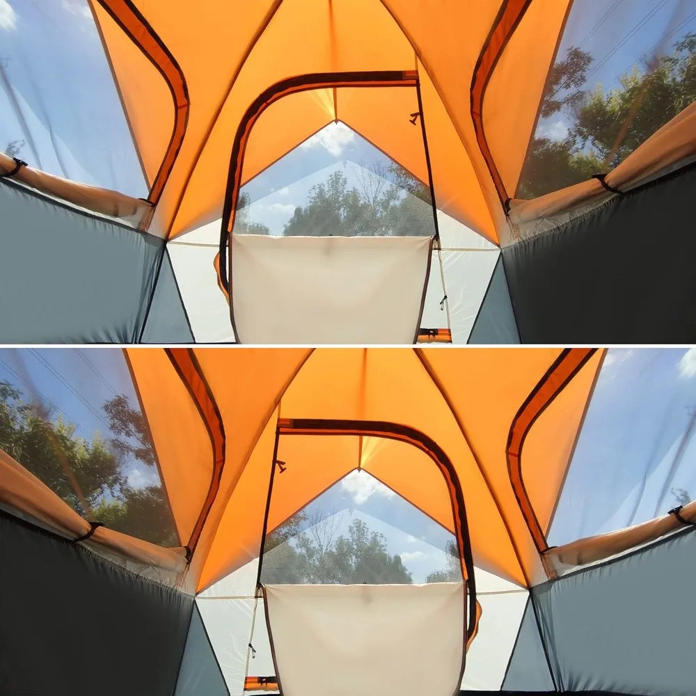 Family Camping Tents by IFAST: 2-6 Person Outdoor Double Layer Waterproof and Windproof Shelter with Rainproof Top and Large Mes