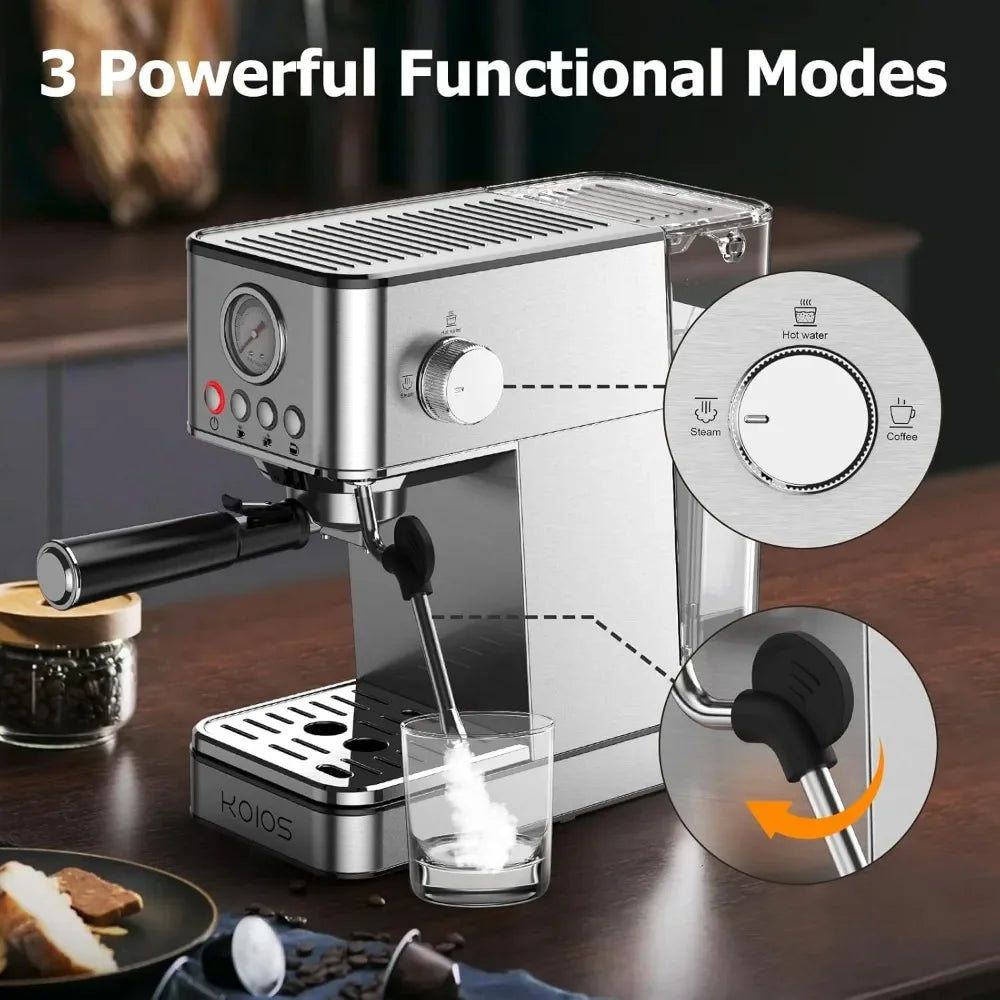 Espresso Machines, Upgraded 1200W Espresso Maker with Foaming Steam Wand
