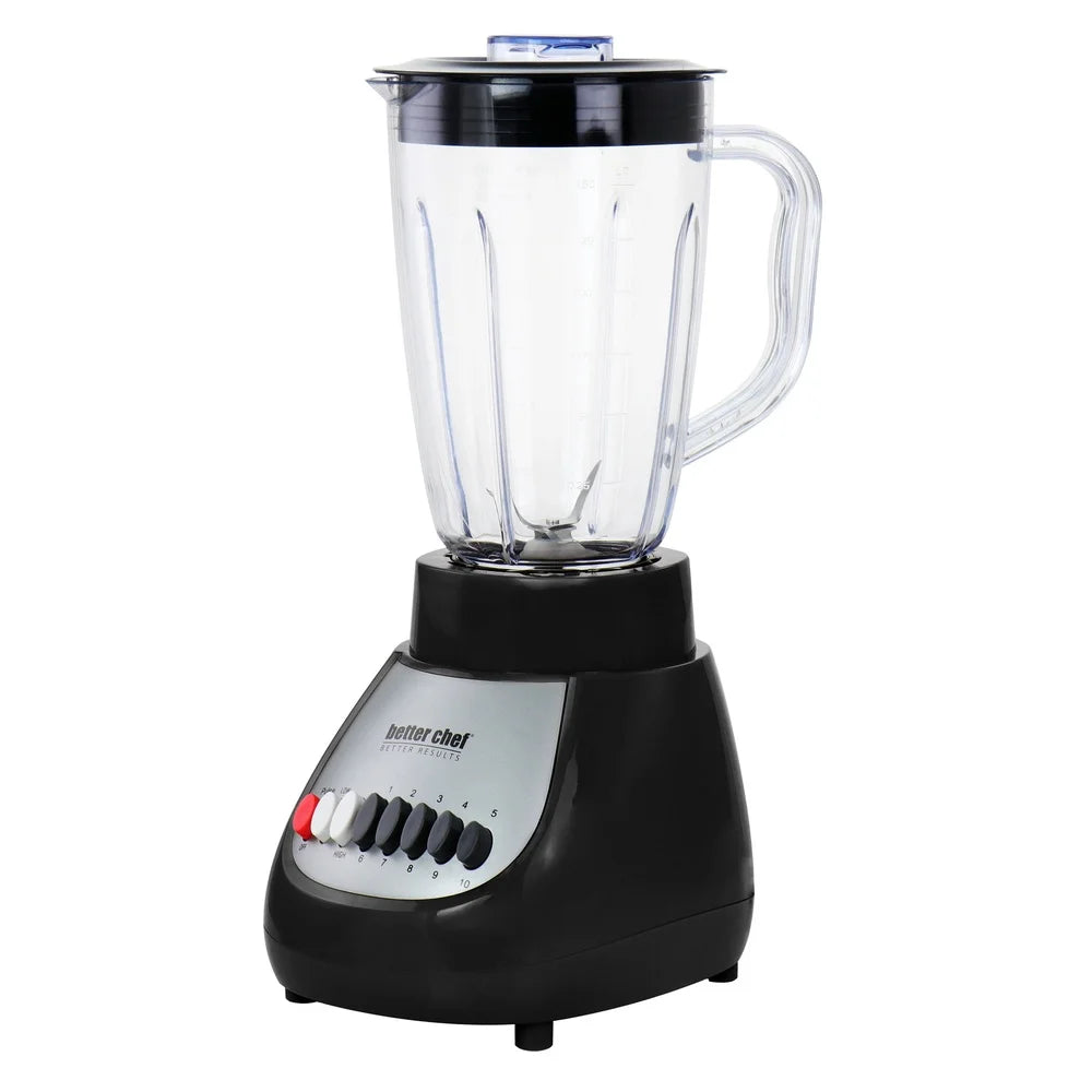 10 Speed 350W Countertop Blender with Plastic Jar Pulse Function Stainless Steel Blade Easy Clean Electric Base Filler Cap