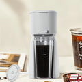 Single Serve Iced Coffee Maker with Travel Tumbler Hot Cold Brew Functions Drip Stop Control Easy Clean Filter 20 oz Capacity