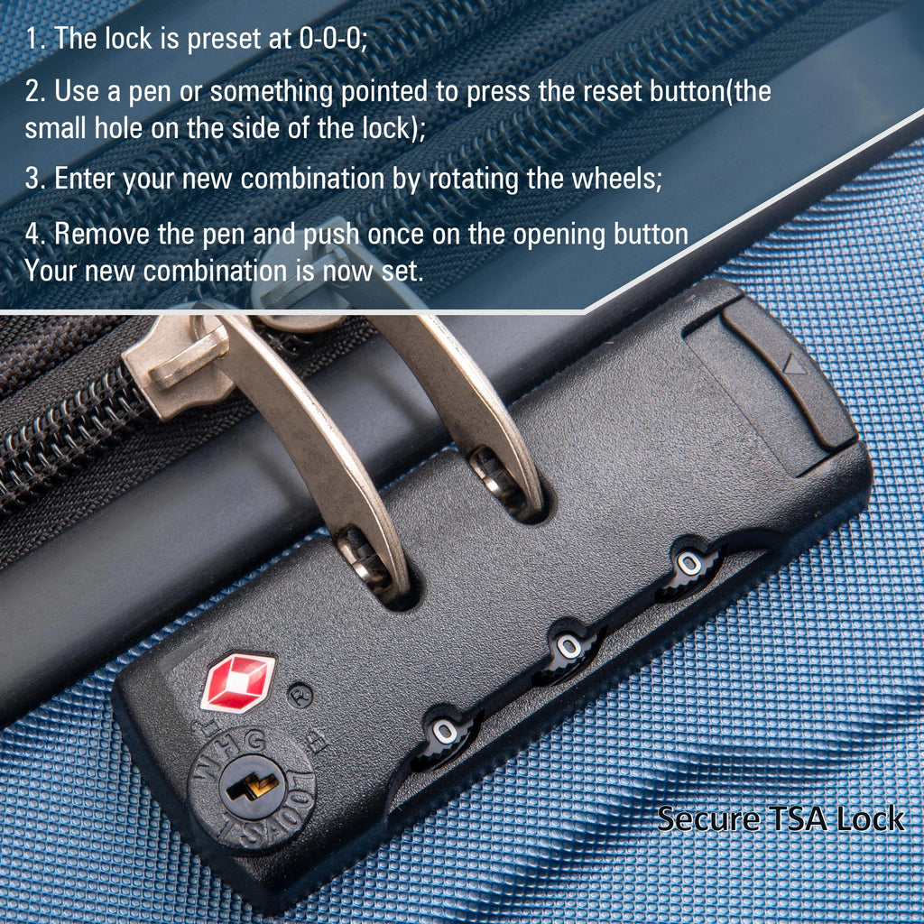 2 Piece Luggage Set 20inch+24inch ABS Lightweight Suitcase Set With 3-digit Lock & Expanable Spinner Wheels