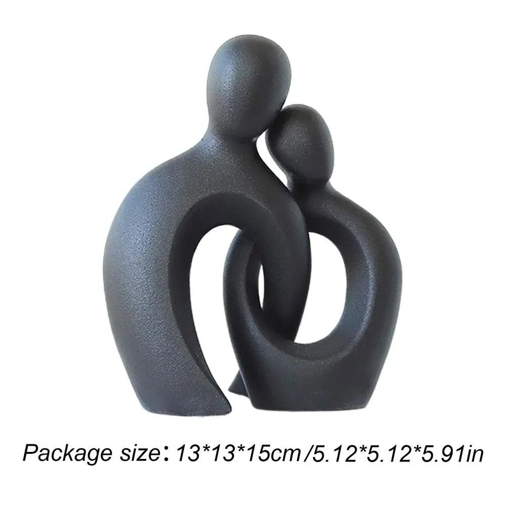 Aesthetic Resin Couple Sculpture Lover Hugging Characters Abstract Art Statue Home Decor for Bedroom Shelf Table Mantel