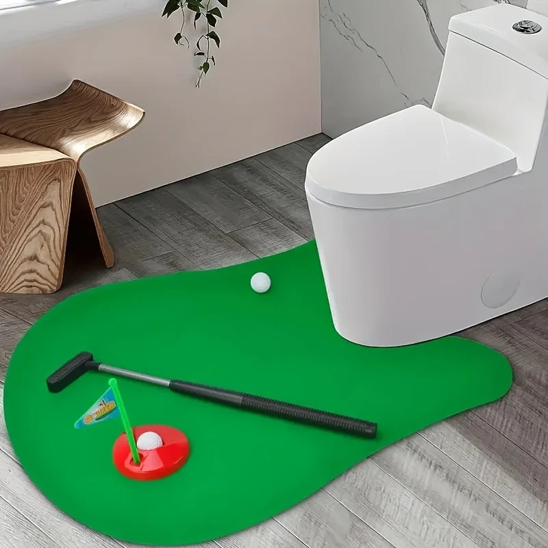1set Toilet Golf Game Set-Mini Indoor Putting Toy for Family Party Fun Kids Funny Games Birthday Gifts Golf Sports Entertainment