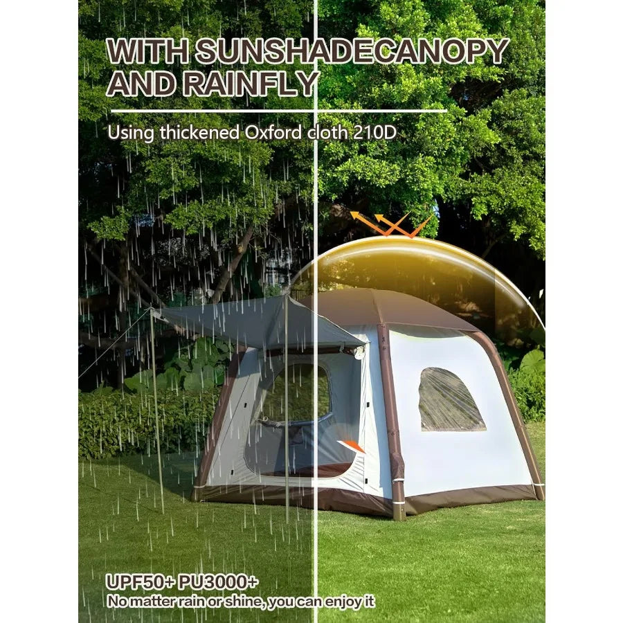 Inflatable Camping Tent 2 4 6 8 Person Glamping Inflatable Tents for Outdoor Adventures 2025 Update with Zipper Door Easy Setup