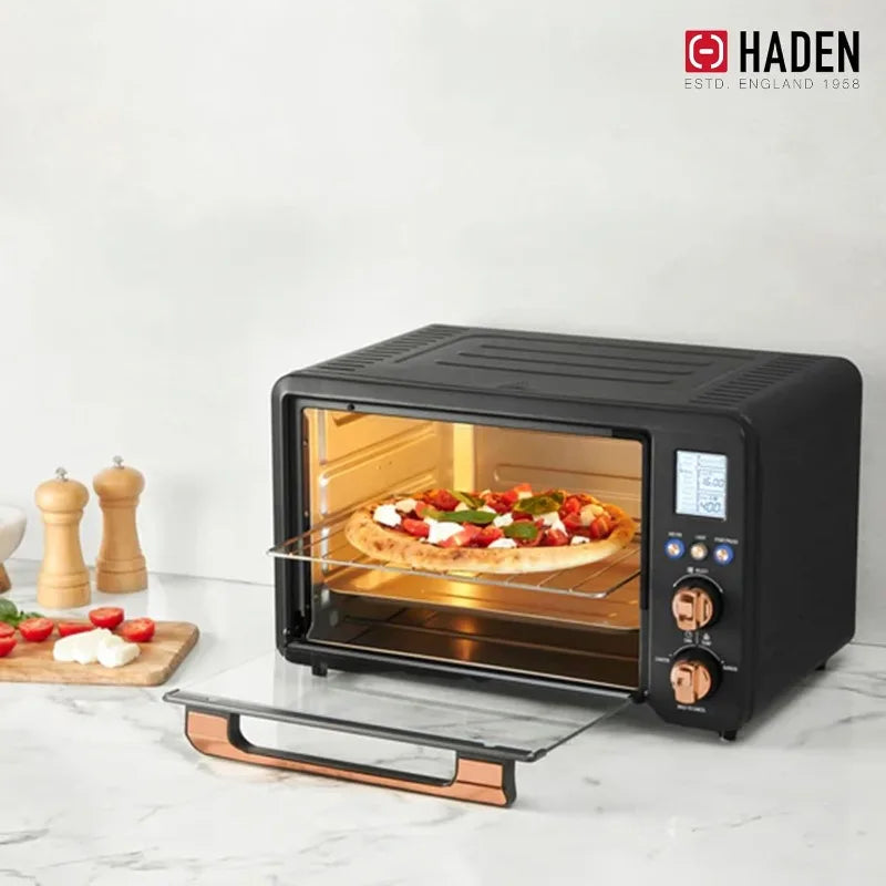 Haden Countertop 6 Slice Toaster Oven Air Fryer Combo for Kitchen, Black/Copper