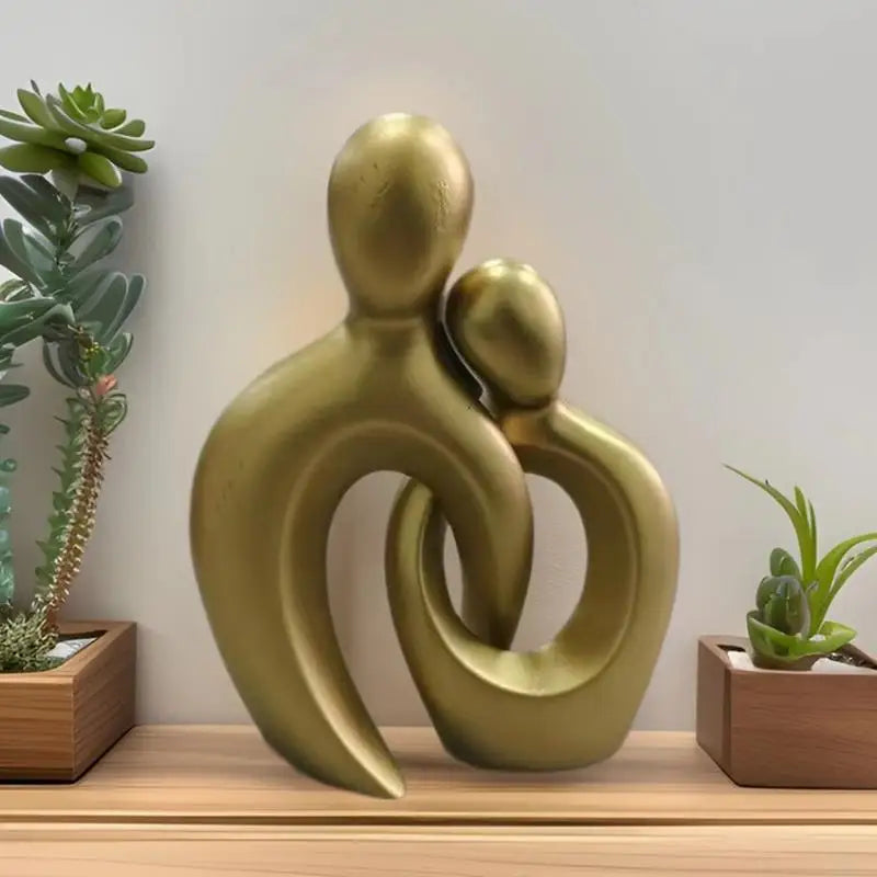 Aesthetic Resin Couple Sculpture Lover Hugging Characters Abstract Art Statue Home Decor for Bedroom Shelf Table Mantel